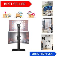 Ergonomic Dual Monitor Stand - Height Adjustable Riser for 13-34 Inch Screens picture