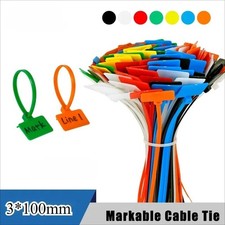 30/50PCS Nylon Cable Tie Labels Self Locking Wire Markers Waterproof Color Tags picture