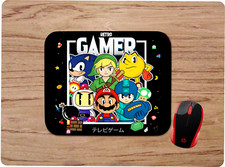 RETRO GAMER MOUSEPAD MOUSE PAD HOME OFFICE GIFT NON-SLIP  NINTENDO SEGA MARIO  picture
