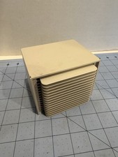 Vintage Fellowes Step Cube 3.5” Diskette File Holder 95350 Beige 15 Slot & Disks picture