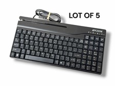 (5) USB POS Keyboard Steph Versakey 230 IDKA-234112B w/ Mega Stripe Reader ID001 picture