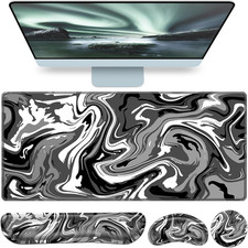 4 In1 Desk Mat Black, Large Gaming Mouse Pad with Wrist Rest, picture