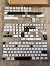 Black White Keycaps Set Mechanical Keyboard MX Style Compatible Full Set picture