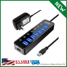 Powered USB Hub 3.0, Atolla 7-Port USB Data Hub Splitter with One Smart Charg... picture