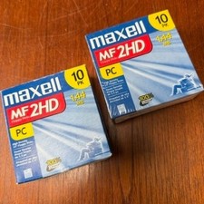 Maxell MF2HD 3.5 High Density Floppy Disks 1.44MB PC 10-Pack Lot of 2 picture