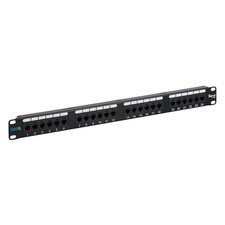 24 Port Cat6 Patch Panel 1U Rack Mount Gigabit Ethernet Poe 100W Ul Listed picture
