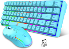 Snpurdiri 60% Wireless Gaming Keyboard and Mouse Combo,Led Backlit Rechargeable picture