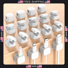 Rocoren 18 Pack Magnetic Cable Clips Cord Organizer for Desk and Car picture