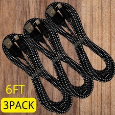 3X 6Ft Braided USB Fast Charger Cable Braided Cord For iPhone 14 13 12 11 8 6 SE picture
