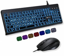 X9 Performance Wired Keyboard Mouse Combo Large Print Backlit Keys picture