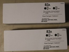 HP 83A Black Toner Ink Cartridge CF283AD 2 Pack Genuine OEM TWO (2) BOXES NEW picture