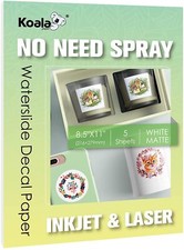 Lot Koala NO NEED SPRAY Waterslide Decal Paper Inkjet or Laser - Clear or White picture