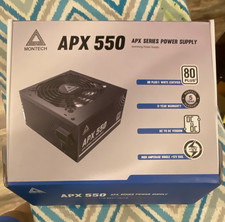 MONTECH APX 550 ATX 550W PSU 80 PLUS White DC-DC 20+4 Pin Black 5Y picture