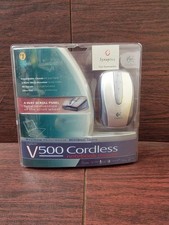 ☆RARE Logitech V500 Cordless USB Optical Notebook Mouse (Silver) - New Sealed picture