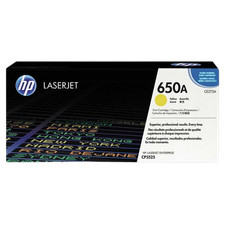 New Open Box HP 650A Yellow Original LaserJet Toner Cartridge, CE272AC picture