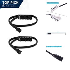 Fan Hub Splitter Extension Cable 2-Pack 1 to 5 Way 4-Pin PWM PC Fans picture