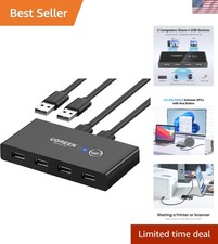 Versatile 2 in 4 Out USB Switch Box - One Button for Easy Device Swapping picture