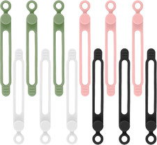 12Pcs Silicone Cable Ties, Reusable Cable Organizer, Multicolor Straps for Charg picture