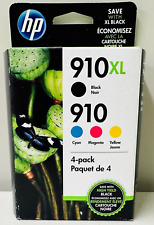 4-PACK HP GENUINE 910XL BLACK & 910 COLOR INK (RETAIL BOX) OFFICEJET PRO 8028 picture