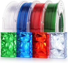 4 Spools 1.75Mm PETG 3D Printer Filament Bundle Translucent Clear picture