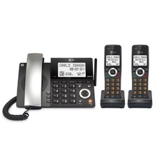 Block Spam Calls Instantly - AT&T CL84218 Corded Cordless Phone 2 Handsets picture