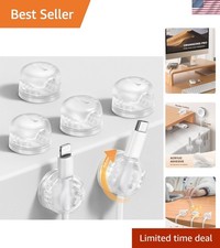 6Pack Clear Rotatable Cord Organizer, [1s Lock] Spring Cable Clips | Phone Ch... picture