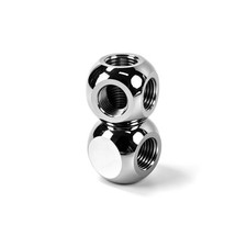 2-Pack G1/4 Thread Ball Valve 3-Way Tee Fitting Silver for Custom Water Loop US picture