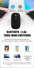Ultra Thin Wireless Mouse 2.4GHz Bluetooth 5.0 Dual Mode for Tablet Laptop Compu picture