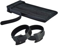 100 Cable Straps black Wire Cord Hook Loop Ties Reusable Fastening Organizer-Lot picture