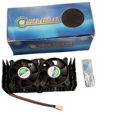 Cyber Cooler Slot 1 Pentium II PII AMD K7 Dual Fan Heatsink 3-Pin Connector picture