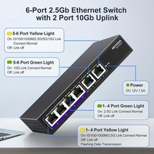 10Gbe Ethernet Switch Unmanaged with 2x 10Gb RJ45 Ports + 4x 2.5Gb Base-T Ports picture