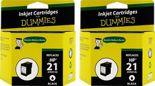 2 pack Inkjet Cartridge for Dummies HP 21 C9351A (READDESCRIPTION) picture
