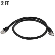 2FT Cat5E RJ45 Network LAN Ethernet UTP Patch Cable Stranded Copper Wire Black picture