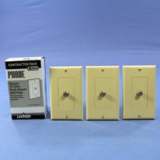 Leviton C2448-I Ivory Coaxial F-Connector Cable Jack Wallplate Decora Cover 3pcs picture
