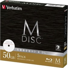 Verbatim DBR50RMDP5V2 Bar Bay Tum Verbatim Long-term storage M-DISC BD-R DL 1-6x picture