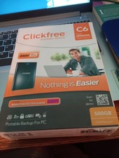 Clickfree C6 500GB Portable External HDD USB 3.0 Automatic Backup Black picture