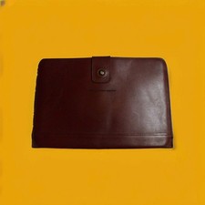 WaterField SF Brown Leather iPad Tablet Sleeve Case Red Suede Lined USA Made picture