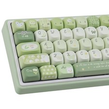 134 PCS PBT Keycaps MOA Profile Cute Green Bunny Custom Mechanical Keyboard picture