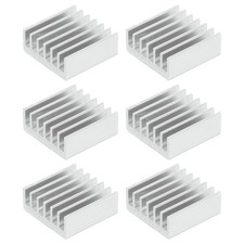 6 Pcs Heatsink 14x14x6mm Aluminum Heat Sink with Thermal Blue Sticker White picture