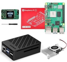 Raspberry Pi 5 4GB Kit Single Board Computer w/ Active Cooler & ABS Case Black picture