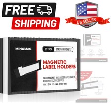 25pcs Magnetic Tool Box Labels 1x2 inches | C Channel Magnetic Label Holders ... picture