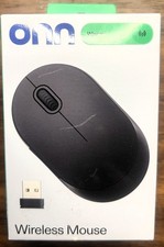 NEW - ONN Wireless Optical Mouse 5-Button 1600 DPI USB Black, Small/Mini Size picture