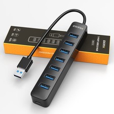 USB 3.0 Hub, 7 Port USB Expander Hub 5Gbps, USB Splitter Multiport Adapter Ex... picture