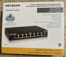 NETGEAR Ethernet Splitter 8-Port Gigabit Unmanaged Network Switch GS308 SEALED picture