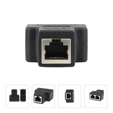2Pcs Practical Network Connector Durable Plastic Adapter for Computer Black picture