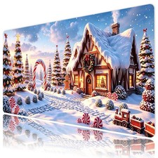 Winter Fairy Tale Forest Christmas Desk Mat for Keyboard and Mouse Desk Pad picture