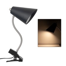 LED Clip on Desk Lamp with 1 USB Charging Port, Portable Clip-on Lamp-Blcak picture