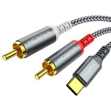 USB C to 2 RCA Audio Cable, 6.6 Ft Type-C to RCA Male to Male Y RCA Splitter picture