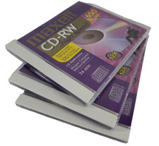 Maxell CD-RW Recordable ReWritable Discs 650Mb 74Min 4x To 12x w Case Lot of 3 picture