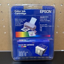 Genuine Epson Stylus Scan Color Ink Cartridge S020191 Expired 2001 NEW Sealed picture